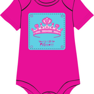 tiara fuchsia onesie for baby girls