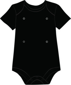 Black baby onesie with snaps