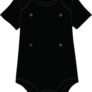 Black baby onesie with snaps