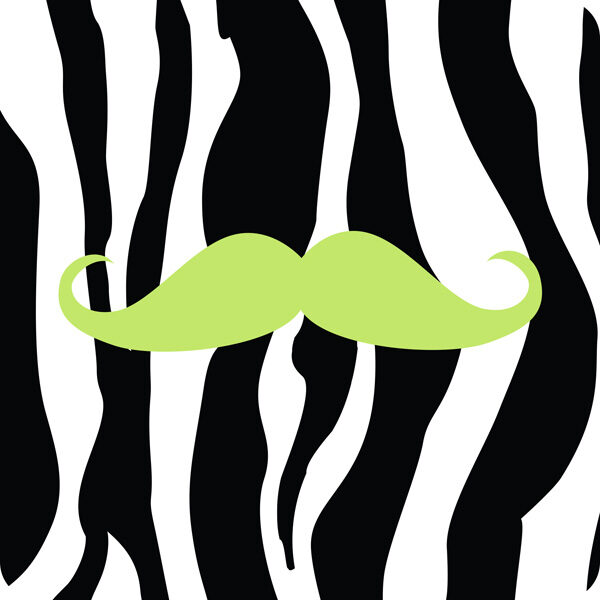 Zebra Mustache patch