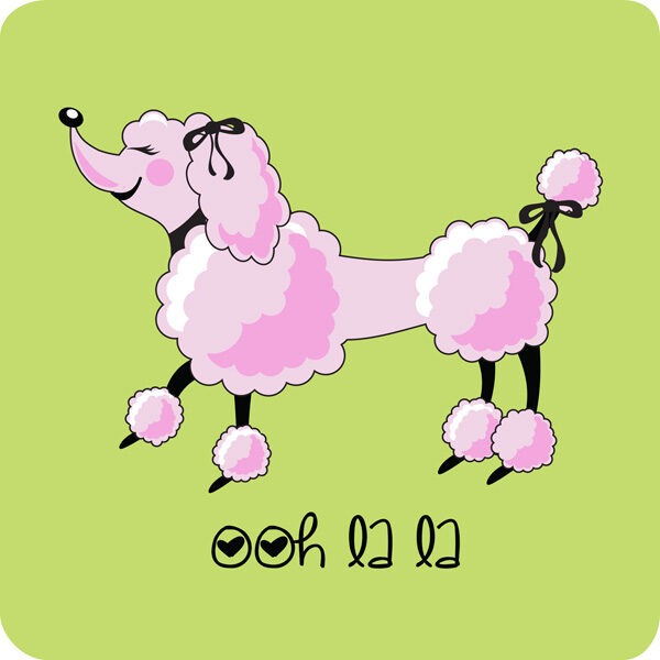 Pink Poodle on Green patch