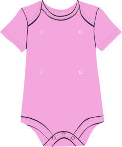 Pink baby onesie with snaps
