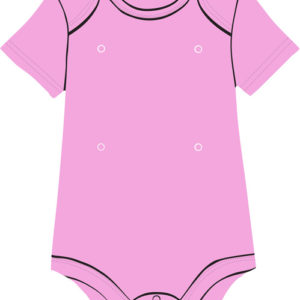 Pink baby onesie with snaps