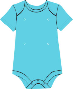 Turquoise baby onesie with snaps