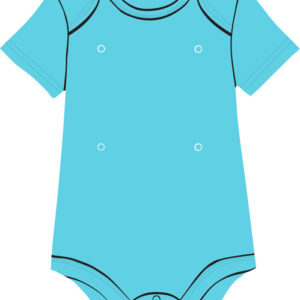 Turquoise baby onesie with snaps
